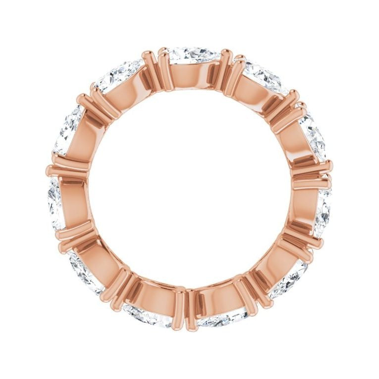 Sapphire Row Lab-Grown Diamond Petite Pear Eternity Band - 14K Rose Gold, 6 × 4 mm, 8 (view 2)