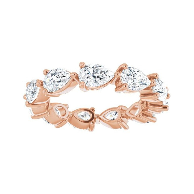 Sapphire Row Lab-Grown Diamond Petite Pear Eternity Band - 14K Rose Gold, 6 × 4 mm, 8 (view 3)