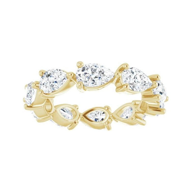 Sapphire Row Lab-Grown Diamond Petite Pear Eternity Band - 14K Yellow Gold, 5.5 × 3.5 mm, 5 (view 3)