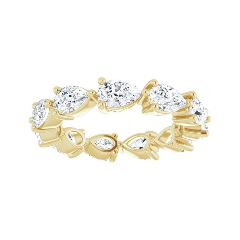 Sapphire Row Lab-Grown Diamond Petite Pear Eternity Band - 14K Yellow Gold, 5.5 × 3.5 mm, 6 (view 3)