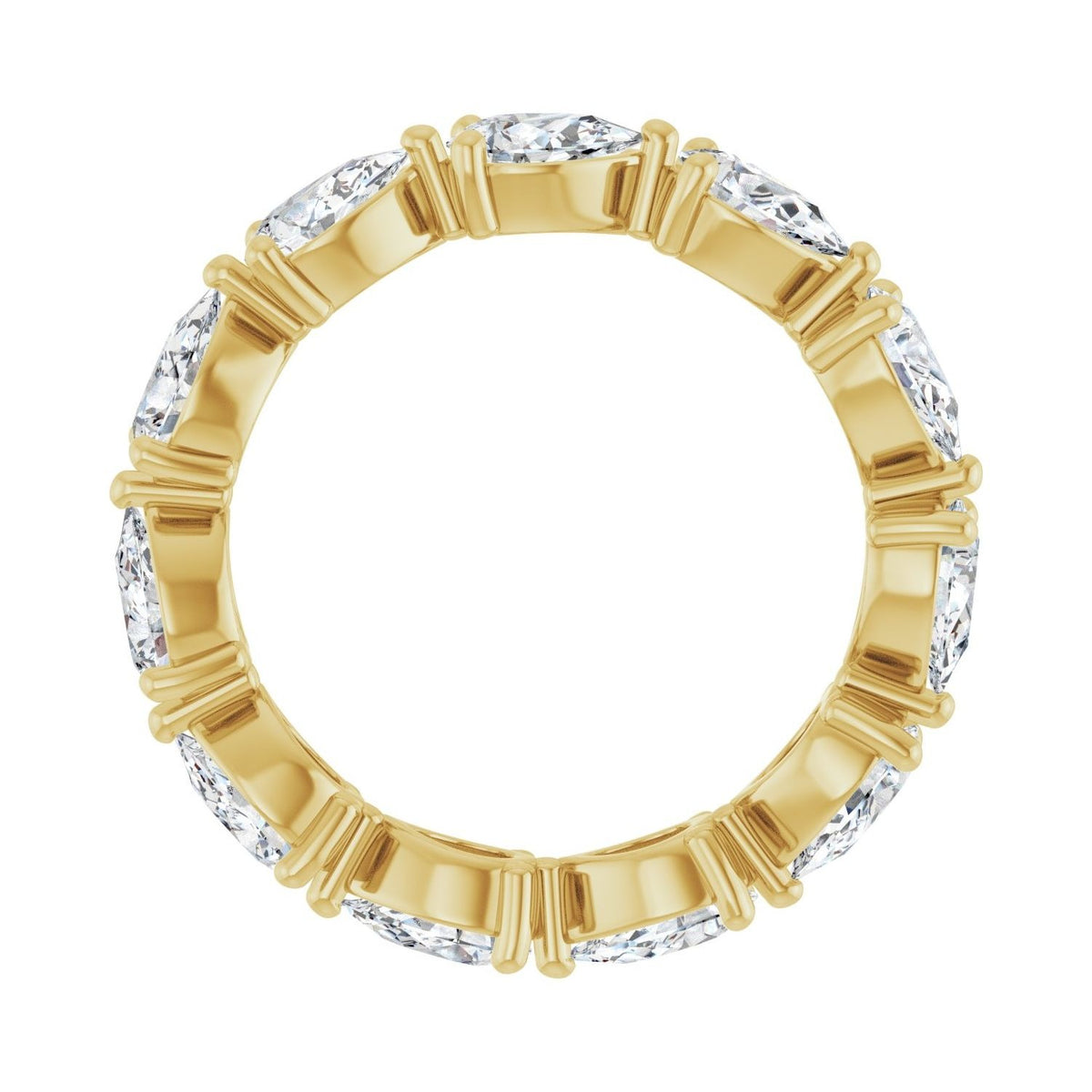 Sapphire Row Lab-Grown Diamond Petite Pear Eternity Band - 14K Yellow Gold, 5.5 × 3.5 mm, 7 (view 2)