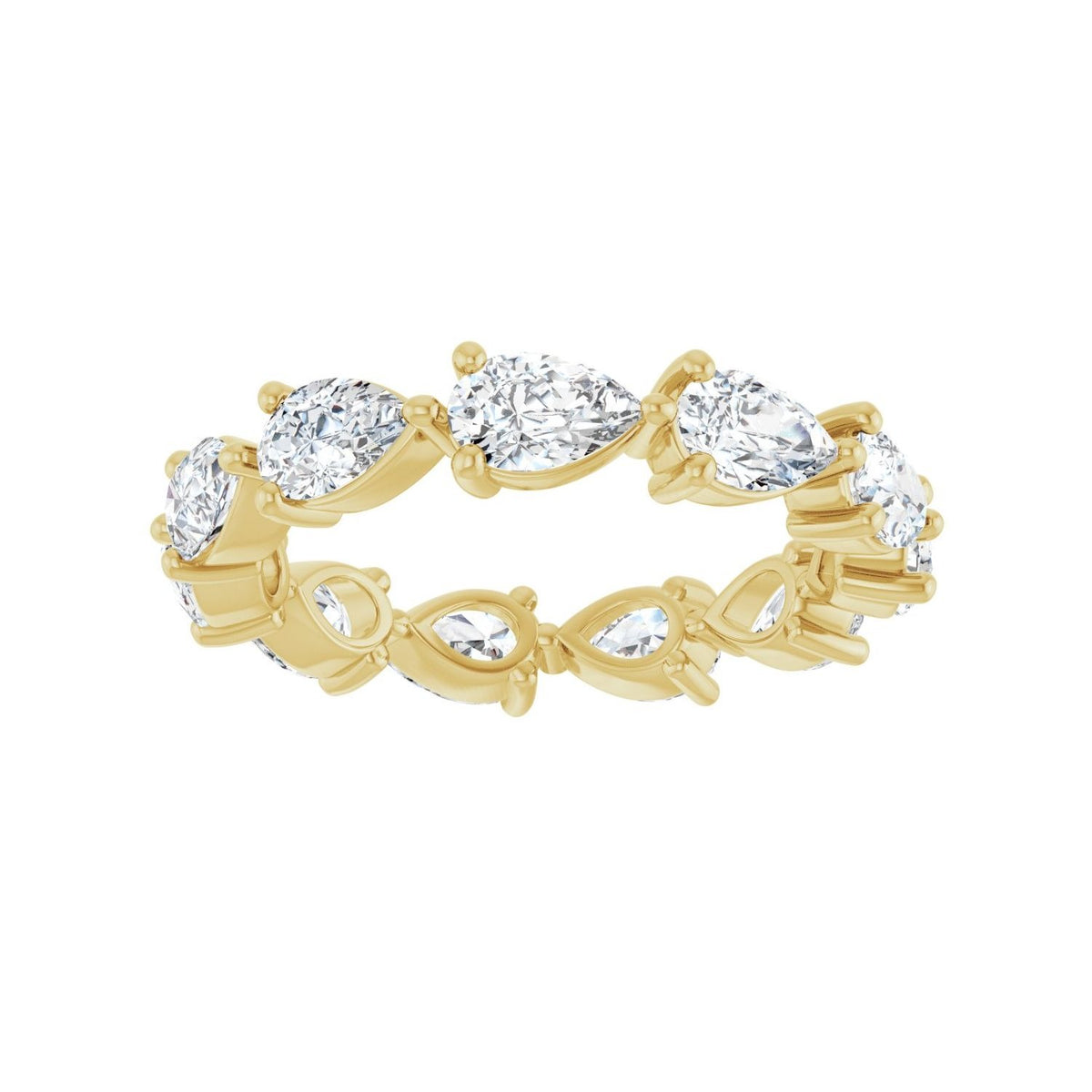 Sapphire Row Lab-Grown Diamond Petite Pear Eternity Band - 14K Yellow Gold, 5.5 × 3.5 mm, 7 (view 3)