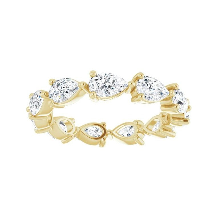 Sapphire Row Lab-Grown Diamond Petite Pear Eternity Band - 14K Yellow Gold, 5.5 × 3.5 mm, 8 (view 3)