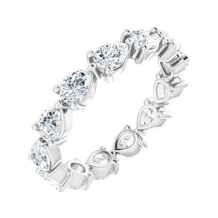 Sapphire Row Lab-Grown Diamond Petite Pear Eternity Band - Platinum, 4 × 3 mm, 5