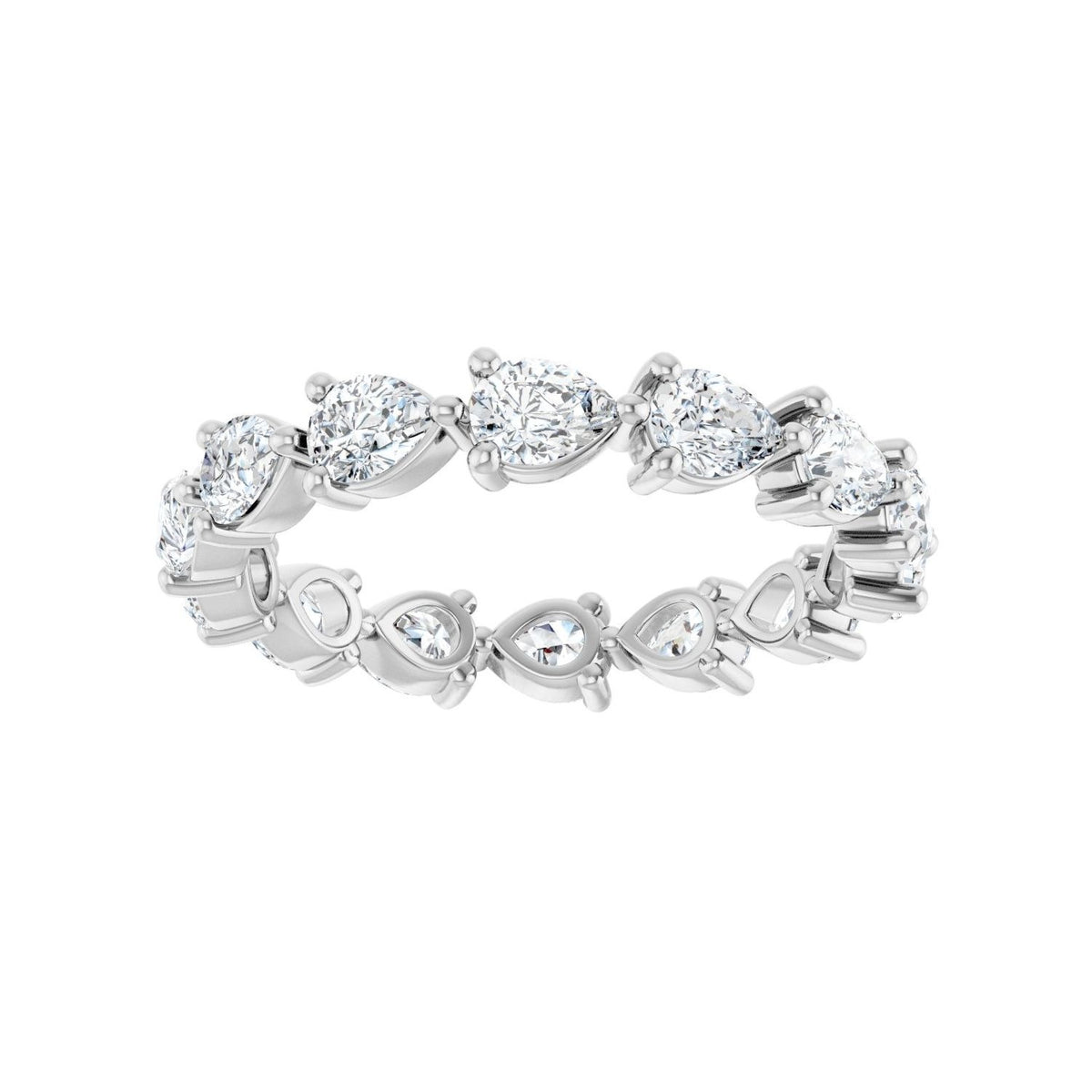 Sapphire Row Lab-Grown Diamond Petite Pear Eternity Band - Platinum, 4 × 3 mm, 7 (view 3)