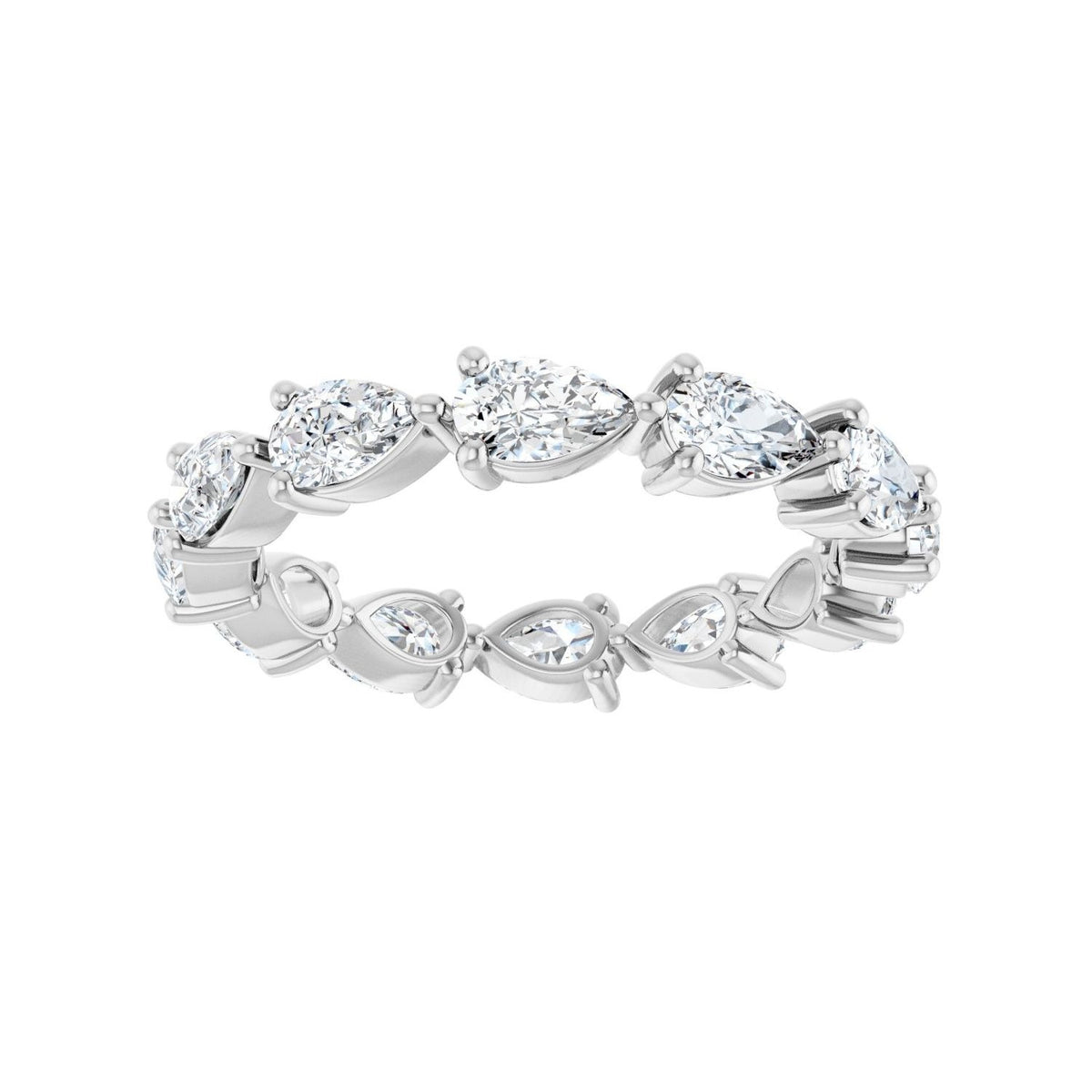 Sapphire Row Lab-Grown Diamond Petite Pear Eternity Band - Platinum, 5 × 3 mm, 7 (view 3)