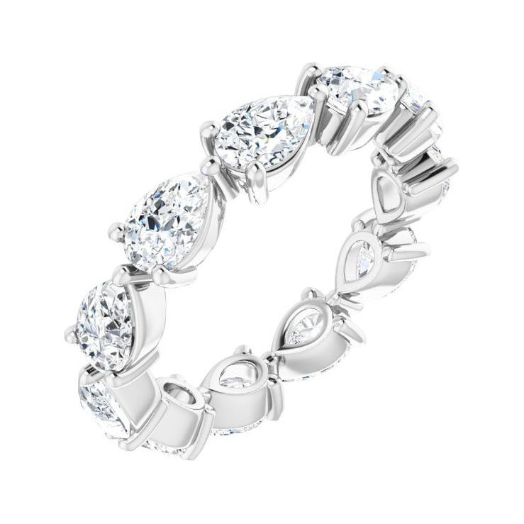 Sapphire Row Lab-Grown Diamond Petite Pear Eternity Band - Platinum, 6 × 4 mm, 8