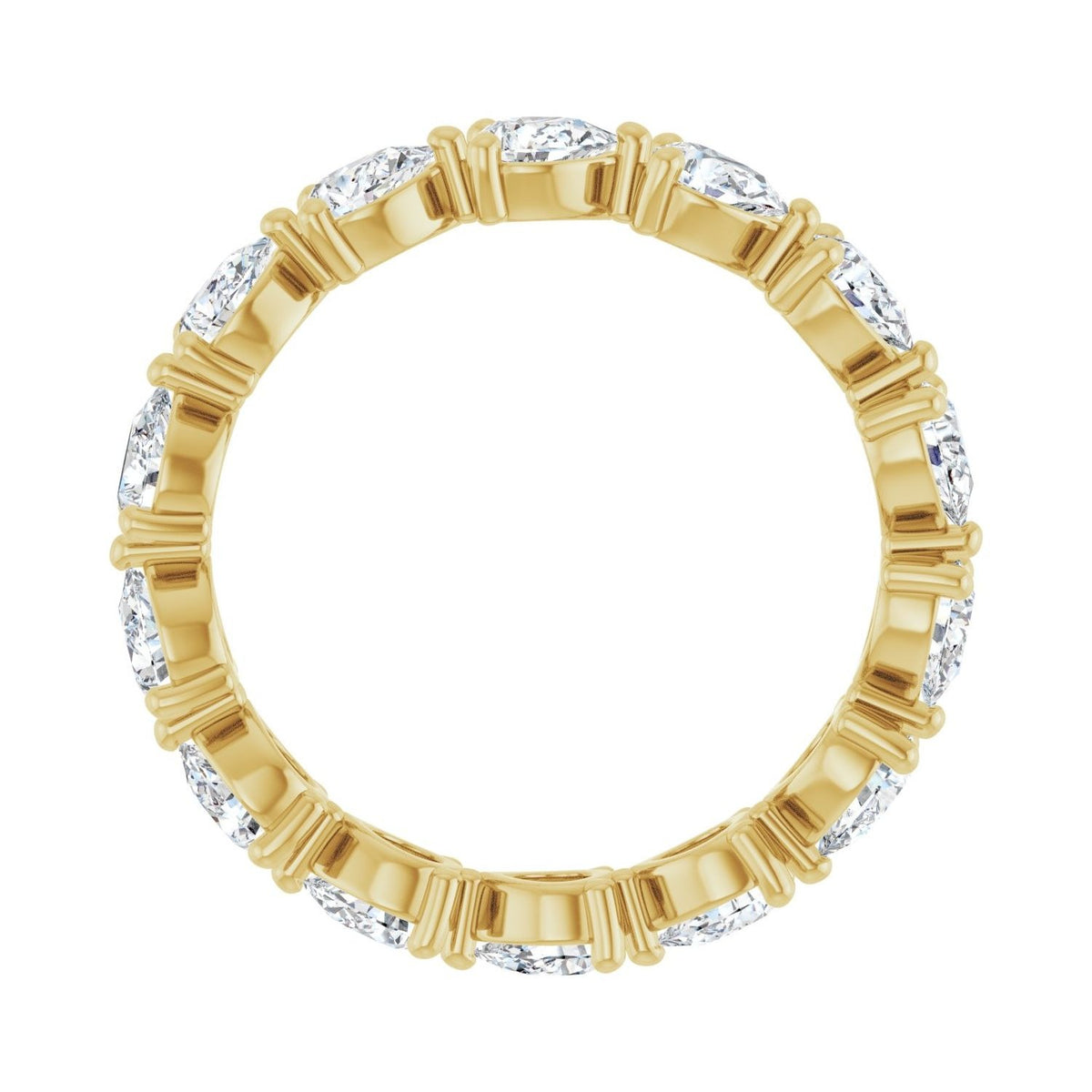Sapphire Row Lab-Grown Diamond Petite Pear Eternity Band - 14K Yellow Gold, 4 × 3 mm, 7 (view 2)