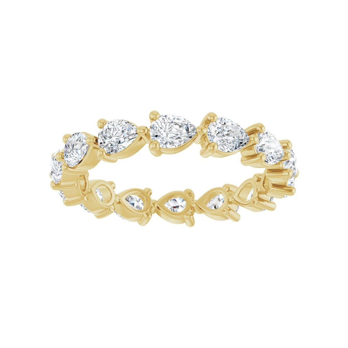 Sapphire Row Lab-Grown Diamond Petite Pear Eternity Band - 14K Yellow Gold, 4 × 3 mm, 7 (view 3)