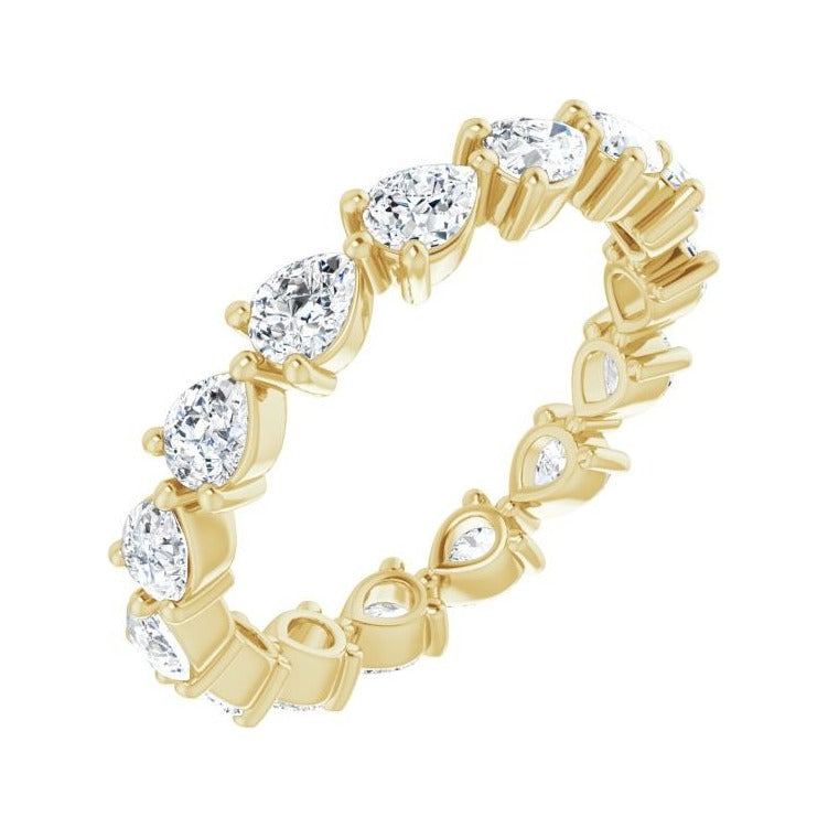 Sapphire Row Lab-Grown Diamond Petite Pear Eternity Band - 14K Yellow Gold, 4 × 3 mm, 8