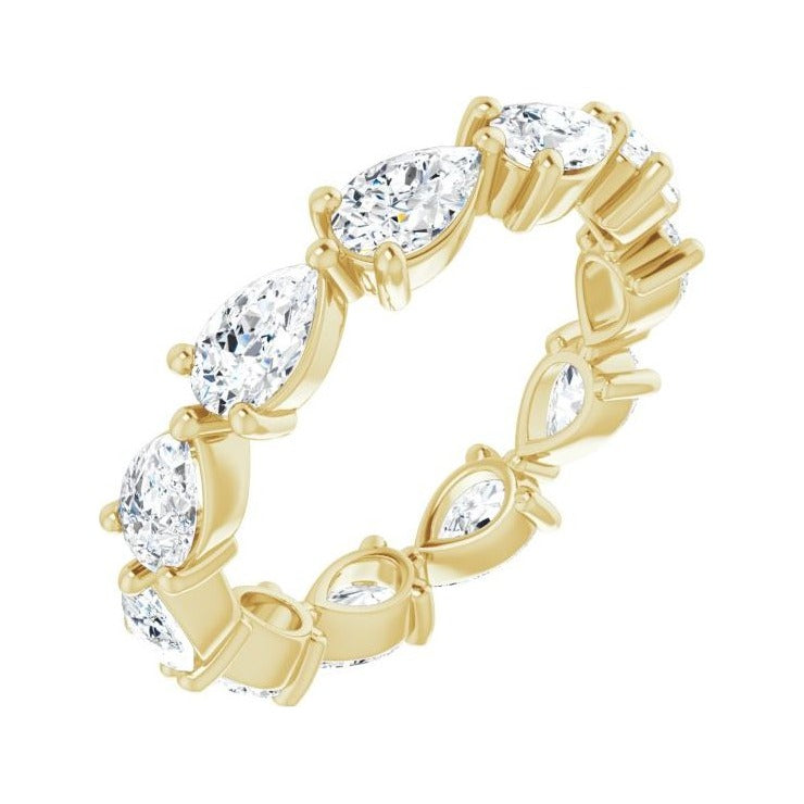Sapphire Row Lab-Grown Diamond Petite Pear Eternity Band - 14K Yellow Gold, 5 × 3 mm, 5