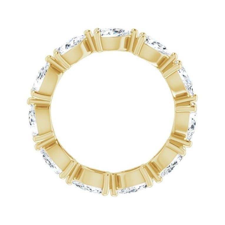 Sapphire Row Lab-Grown Diamond Petite Pear Eternity Band - 14K Yellow Gold, 5 × 3 mm, 5 (view 2)
