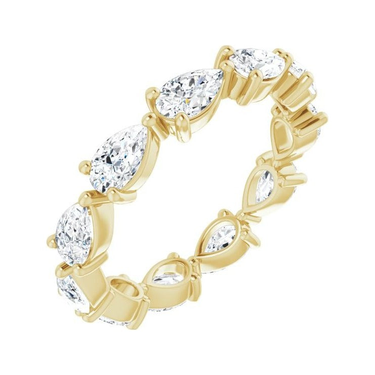 Sapphire Row Lab-Grown Diamond Petite Pear Eternity Band - 14K Yellow Gold, 5 × 3 mm, 6