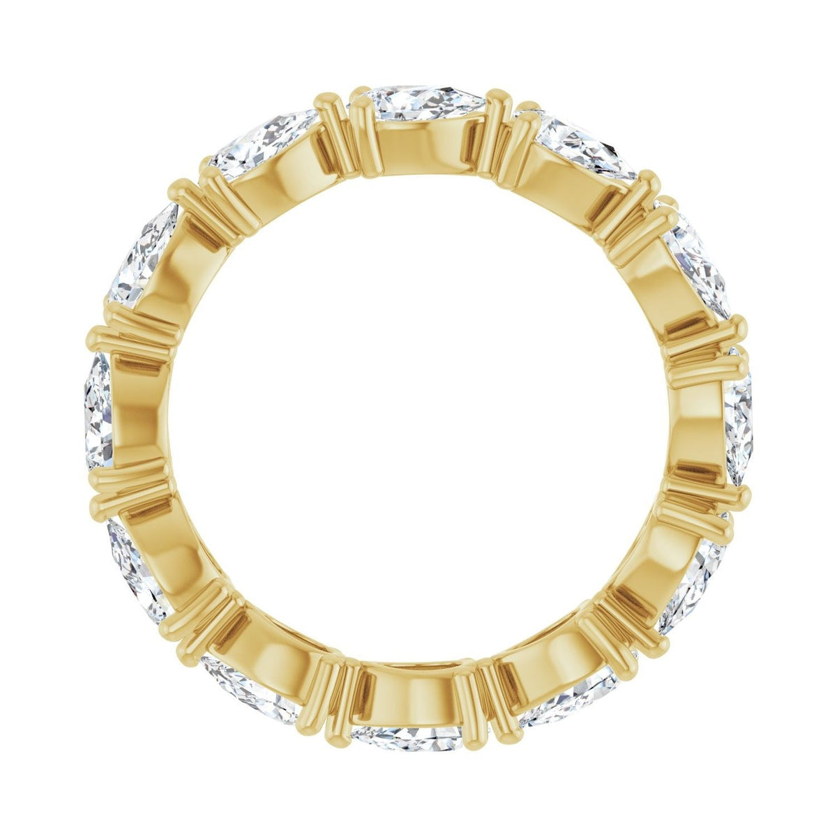 Sapphire Row Lab-Grown Diamond Petite Pear Eternity Band - 14K Yellow Gold, 5 × 3 mm, 7 (view 2)