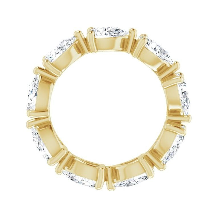 Sapphire Row Lab-Grown Diamond Petite Pear Eternity Band - 14K Yellow Gold, 6 × 4 mm, 5 (view 2)