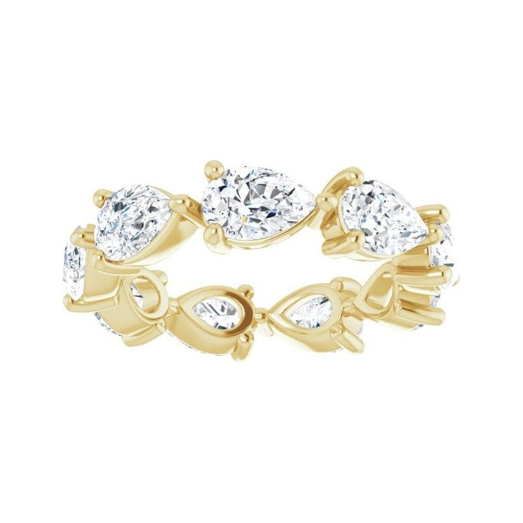 Sapphire Row Lab-Grown Diamond Petite Pear Eternity Band - 14K Yellow Gold, 6 × 4 mm, 5 (view 3)