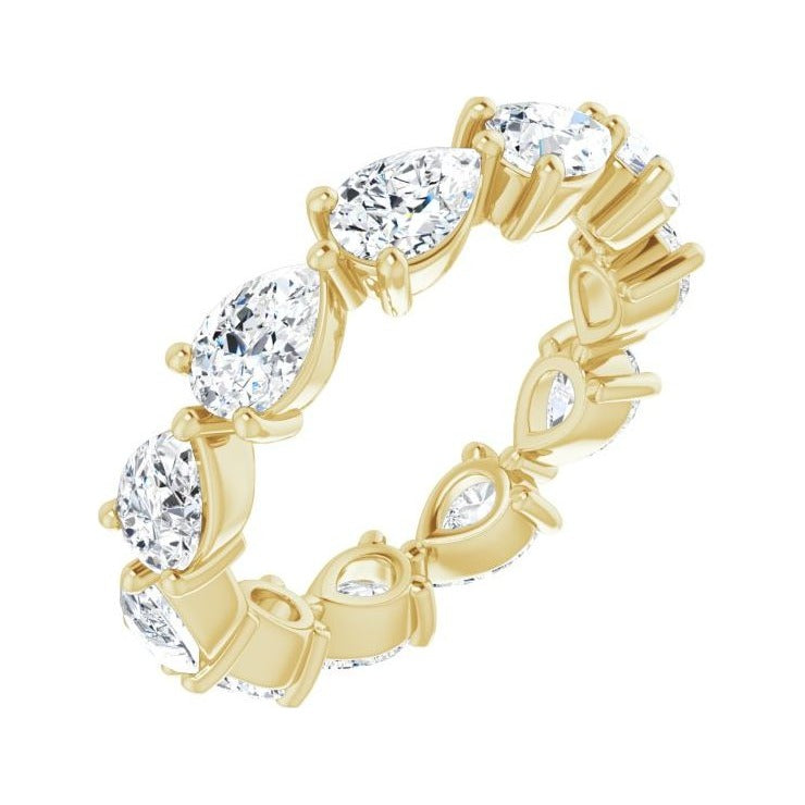 Sapphire Row Lab-Grown Diamond Petite Pear Eternity Band - 14K Yellow Gold, 6 × 4 mm, 8