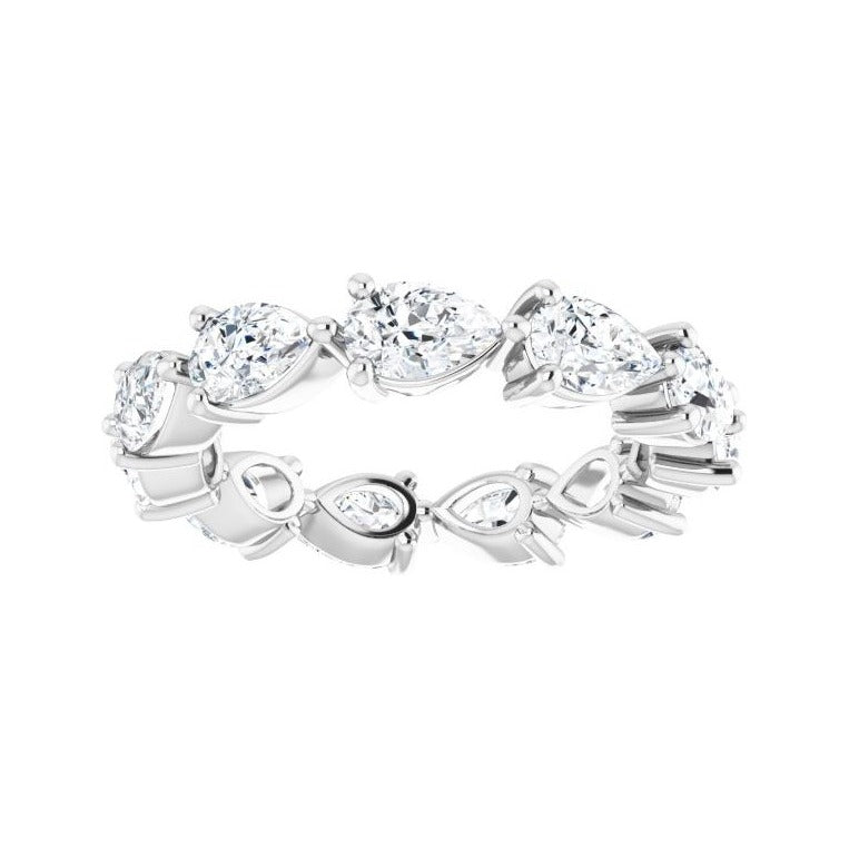Sapphire Row Lab-Grown Diamond Petite Pear Eternity Band - 14K White Gold, 5.5 × 3.5 mm, 6 (view 3)