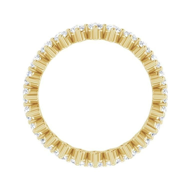Sapphire Row Lab-Grown Diamond Petite Round Eternity Band - 14K Yellow Gold, 2.25 mm, 5 (view 2)