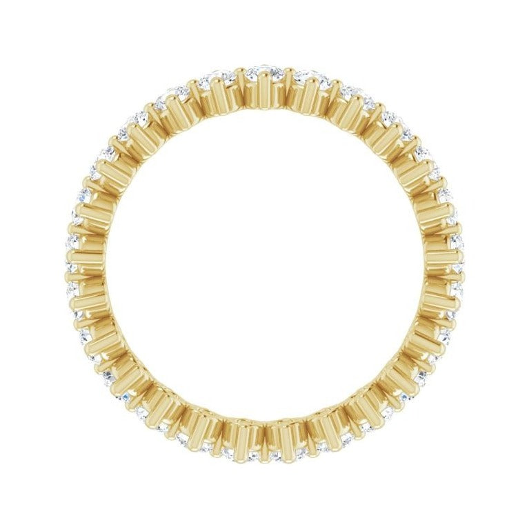 Sapphire Row Lab-Grown Diamond Petite Round Eternity Band - 14K Yellow Gold, 2.25 mm, 6 (view 2)