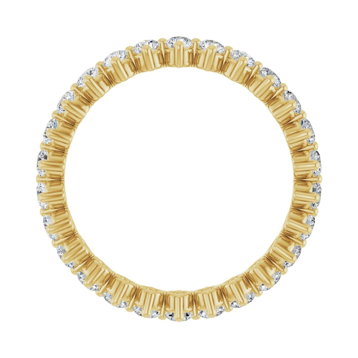 Sapphire Row Lab-Grown Diamond Petite Round Eternity Band - 14K Yellow Gold, 2.25 mm, 7 (view 2)