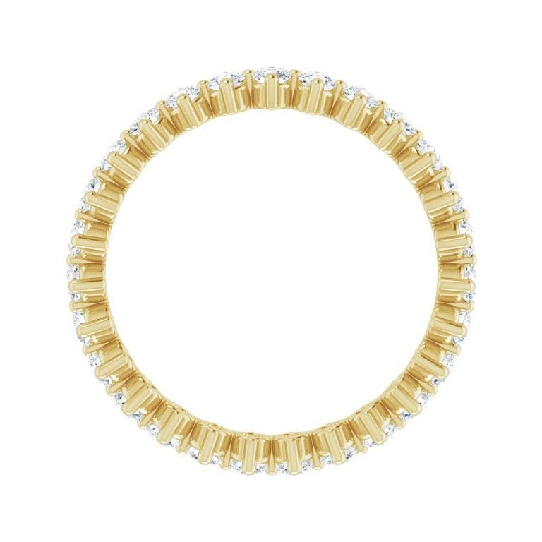 Sapphire Row Lab-Grown Diamond Petite Round Eternity Band - 14K Yellow Gold, 2.25 mm, 8 (view 2)