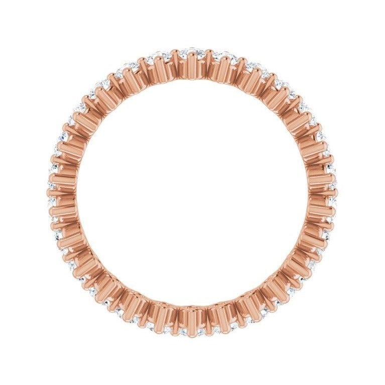Sapphire Row Lab-Grown Diamond Petite Round Eternity Band - 14K Rose Gold, 2 mm, 5 (view 2)