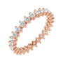 Sapphire Row Lab-Grown Diamond Petite Round Eternity Band - 14K Rose Gold, 2 mm, 6