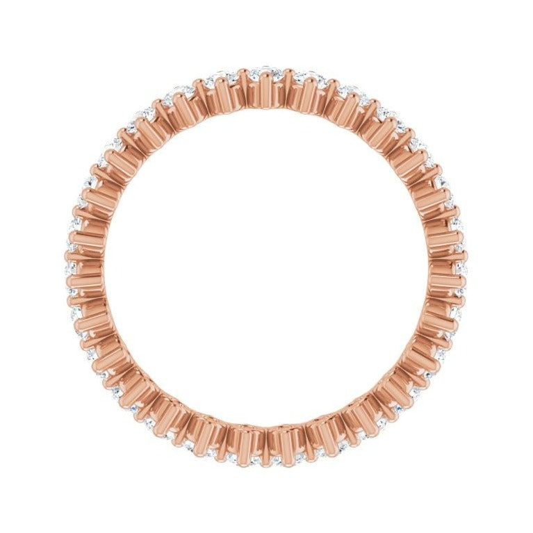 Sapphire Row Lab-Grown Diamond Petite Round Eternity Band - 14K Rose Gold, 2 mm, 6 (view 2)