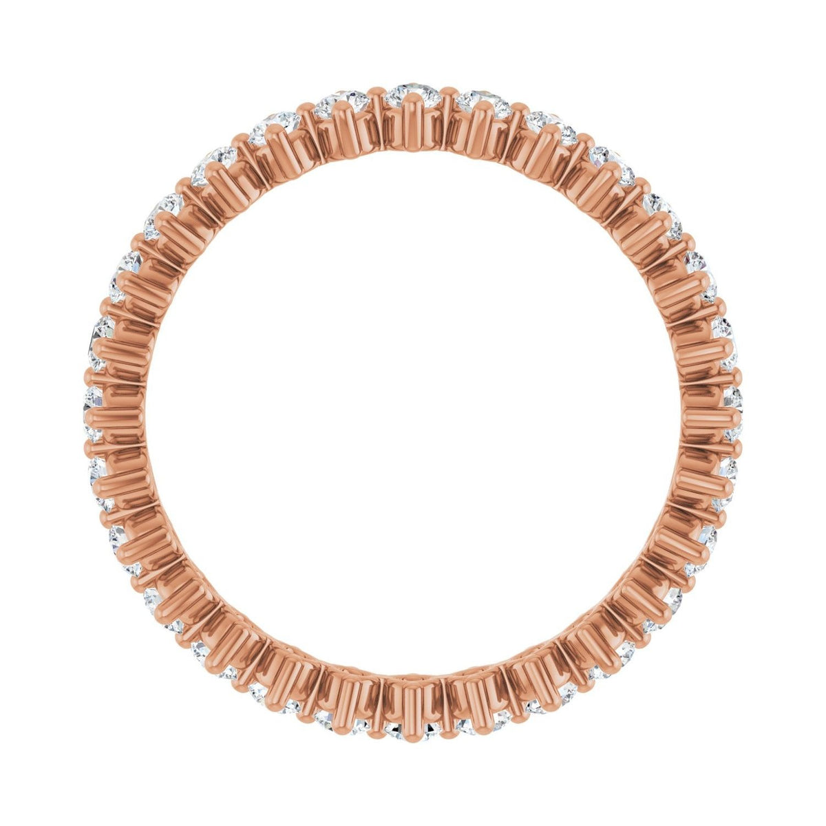 Sapphire Row Lab-Grown Diamond Petite Round Eternity Band - 14K Rose Gold, 2 mm, 7 (view 2)