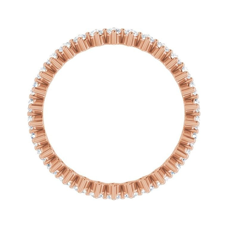 Sapphire Row Lab-Grown Diamond Petite Round Eternity Band - 14K Rose Gold, 2 mm, 8 (view 2)