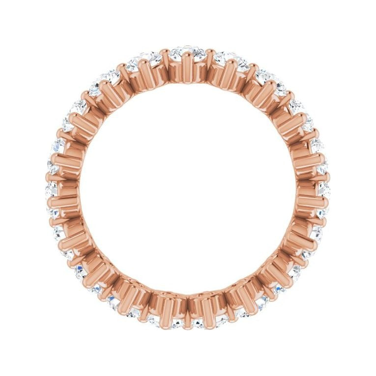 Sapphire Row Lab-Grown Diamond Petite Round Eternity Band - 14K Rose Gold, 3 mm, 5 (view 2)