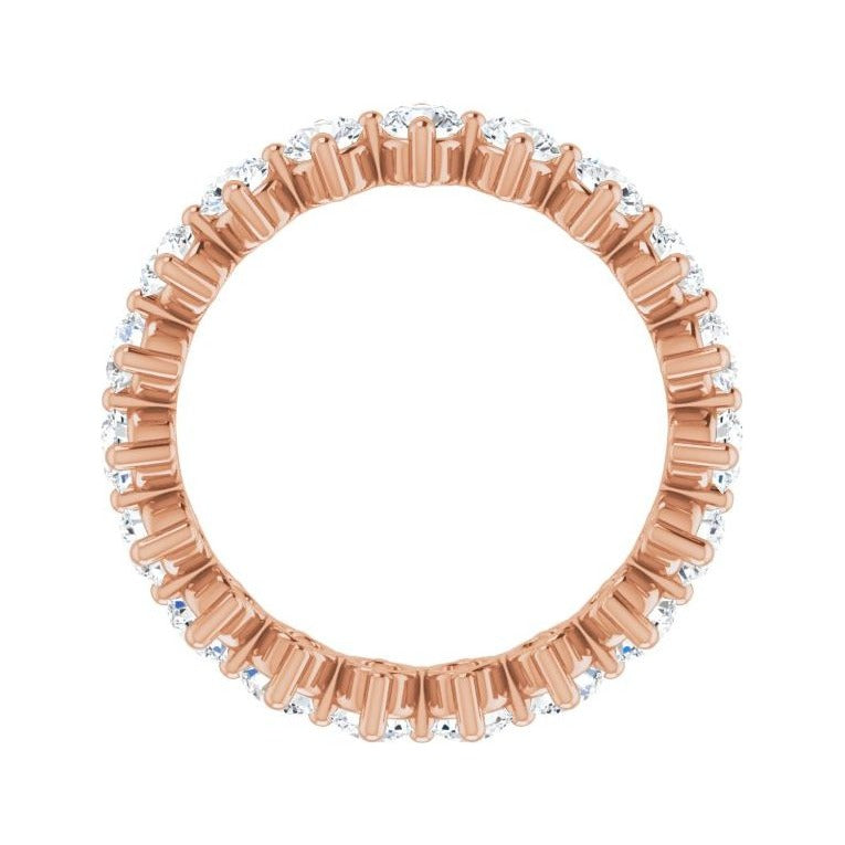 Sapphire Row Lab-Grown Diamond Petite Round Eternity Band - 14K Rose Gold, 3 mm, 6 (view 2)