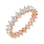 Sapphire Row Lab-Grown Diamond Petite Round Eternity Band - 14K Rose Gold, 3 mm, 8