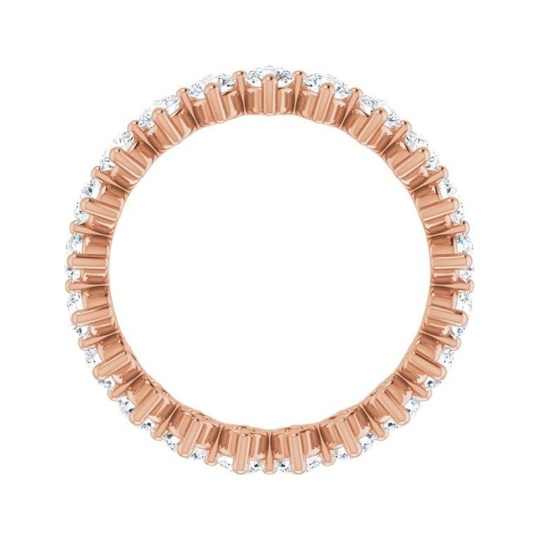 Sapphire Row Lab-Grown Diamond Petite Round Eternity Band - 14K Rose Gold, 3 mm, 8 (view 2)