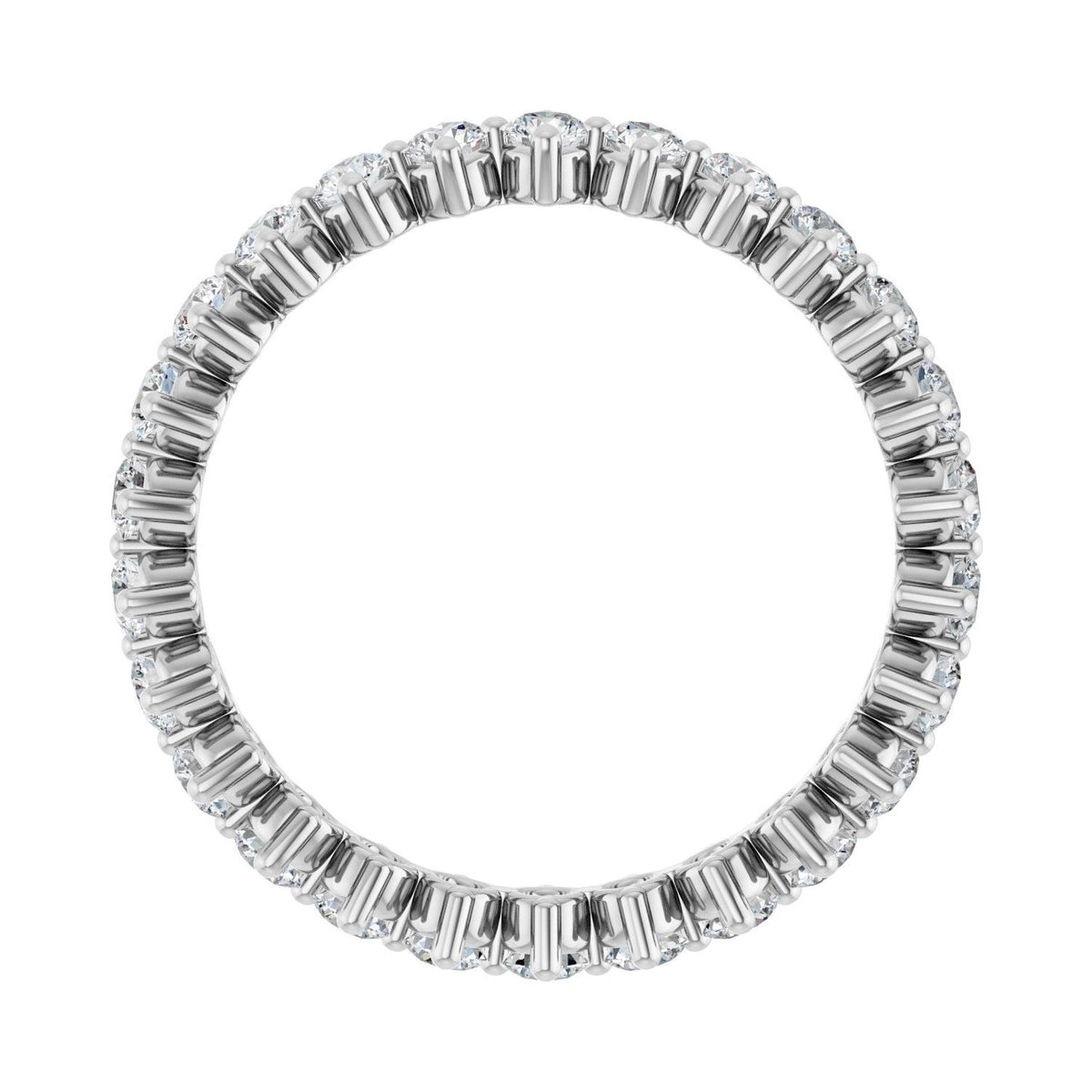 Sapphire Row Lab-Grown Diamond Petite Round Eternity Band - 14K White Gold, 2.25 mm, 7 (view 2)