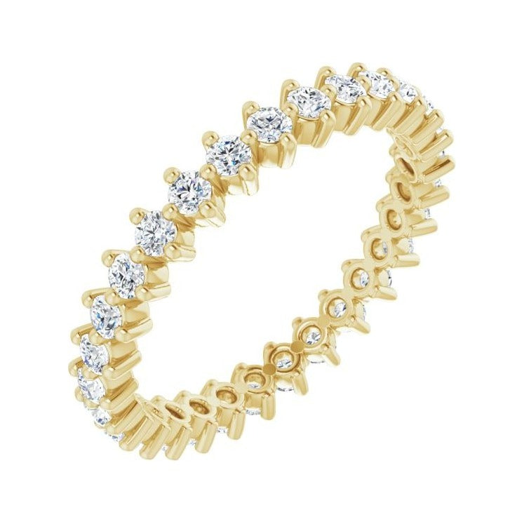 Sapphire Row Lab-Grown Diamond Petite Round Eternity Band - 14K Yellow Gold, 1.7 mm, 5
