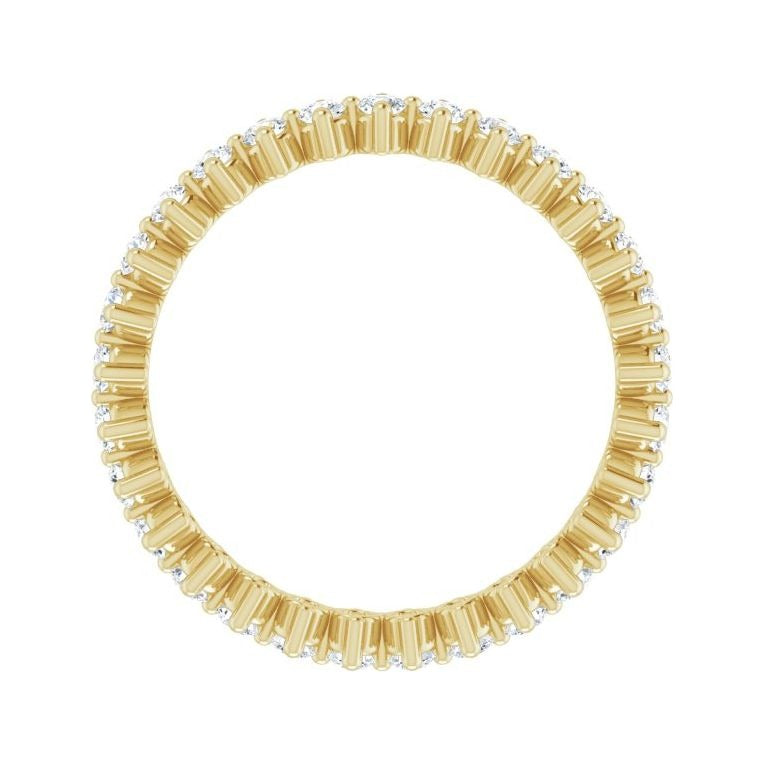 Sapphire Row Lab-Grown Diamond Petite Round Eternity Band - 14K Yellow Gold, 1.7 mm, 5 (view 2)