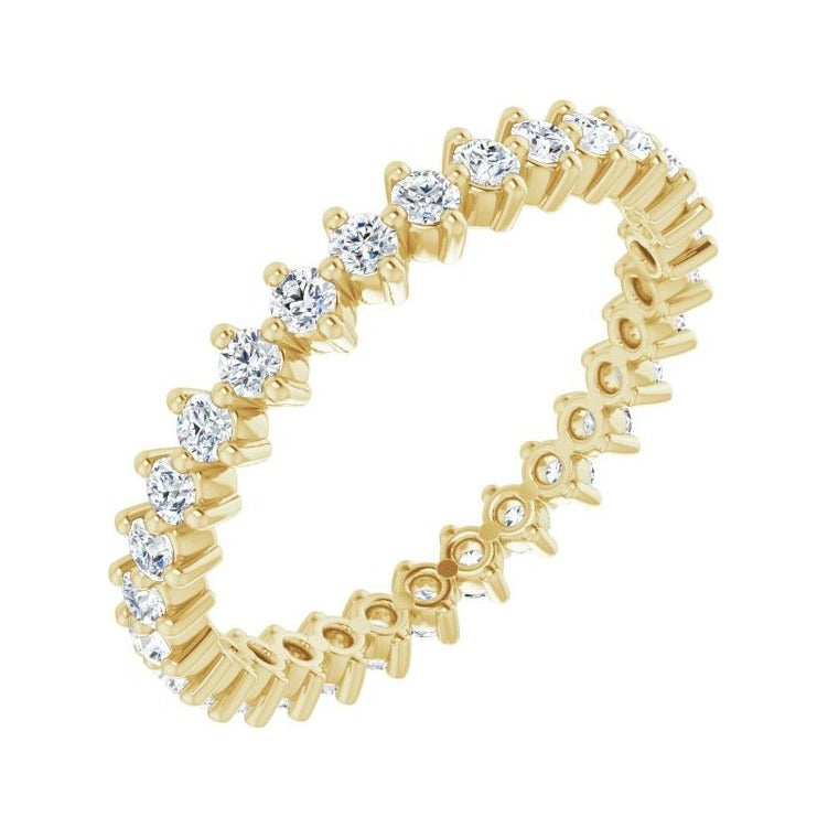 Sapphire Row Lab-Grown Diamond Petite Round Eternity Band - 14K Yellow Gold, 1.7 mm, 6
