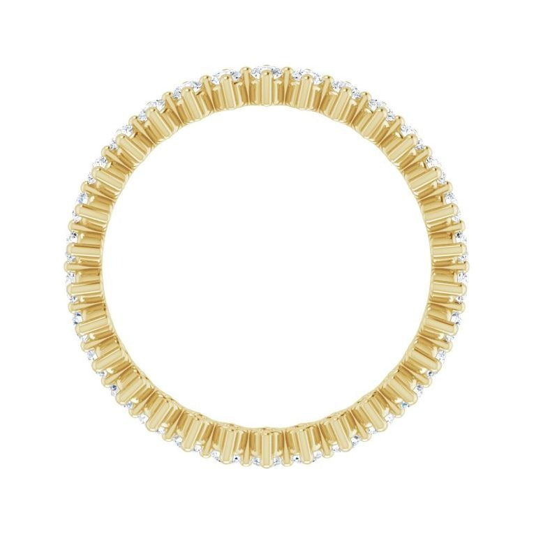 Sapphire Row Lab-Grown Diamond Petite Round Eternity Band - 14K Yellow Gold, 1.7 mm, 6 (view 2)