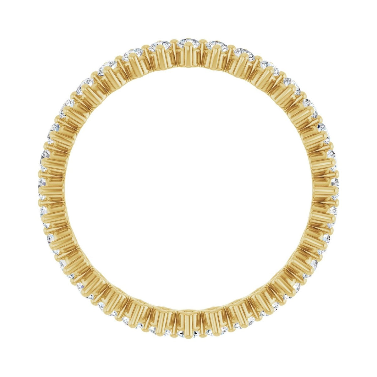 Sapphire Row Lab-Grown Diamond Petite Round Eternity Band - 14K Yellow Gold, 1.7 mm, 7 (view 2)