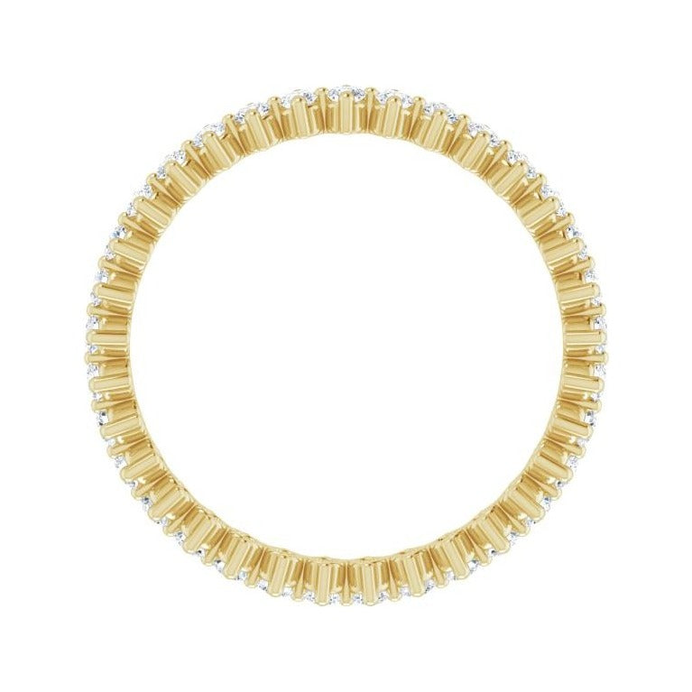 Sapphire Row Lab-Grown Diamond Petite Round Eternity Band - 14K Yellow Gold, 1.7 mm, 8 (view 2)