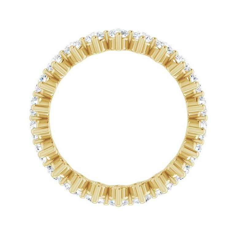Sapphire Row Lab-Grown Diamond Petite Round Eternity Band - 14K Yellow Gold, 2.5 mm, 5 (view 2)