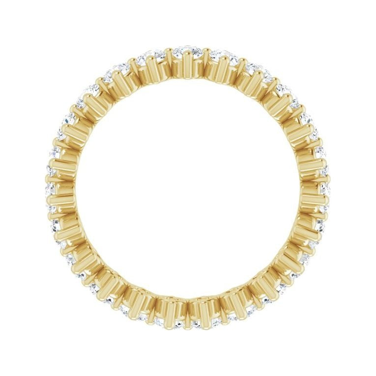 Sapphire Row Lab-Grown Diamond Petite Round Eternity Band - 14K Yellow Gold, 2.5 mm, 6 (view 2)