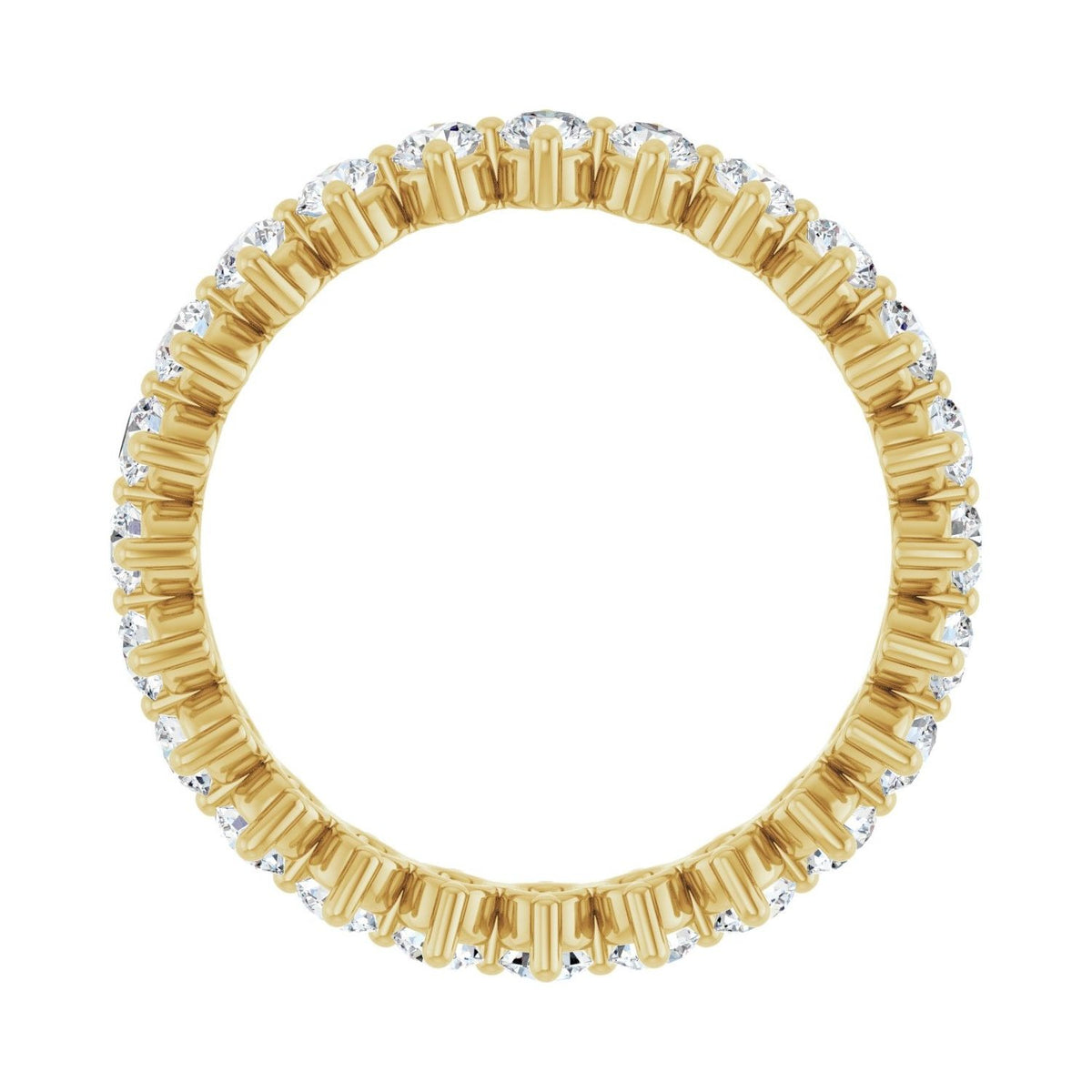 Sapphire Row Lab-Grown Diamond Petite Round Eternity Band - 14K Yellow Gold, 2.5 mm, 7 (view 2)