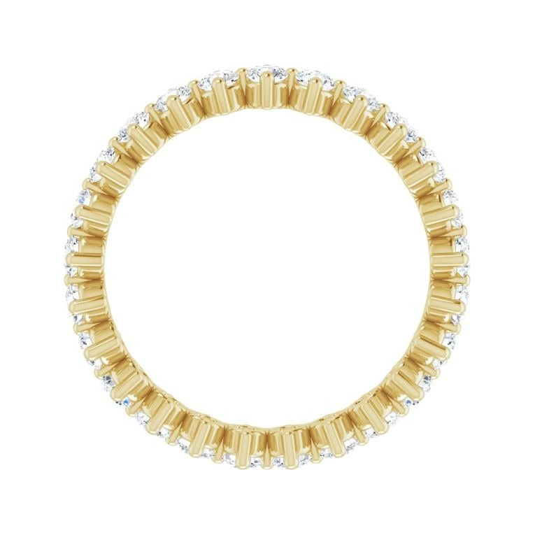 Sapphire Row Lab-Grown Diamond Petite Round Eternity Band - 14K Yellow Gold, 2.5 mm, 8 (view 2)