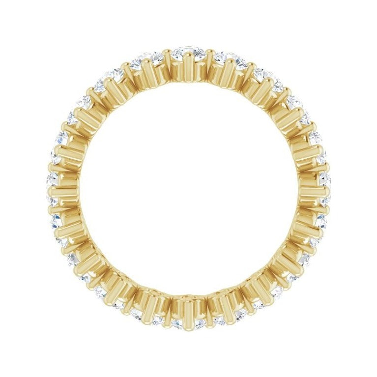 Sapphire Row Lab-Grown Diamond Petite Round Eternity Band - 14K Yellow Gold, 2.8 mm, 5 (view 2)