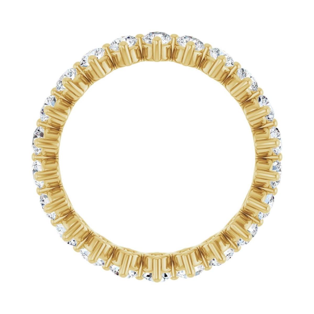 Sapphire Row Lab-Grown Diamond Petite Round Eternity Band - 14K Yellow Gold, 2.8 mm, 7 (view 2)