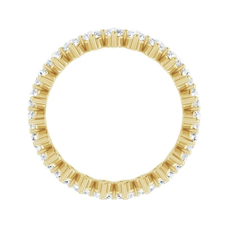Sapphire Row Lab-Grown Diamond Petite Round Eternity Band - 14K Yellow Gold, 2.8 mm, 8 (view 2)