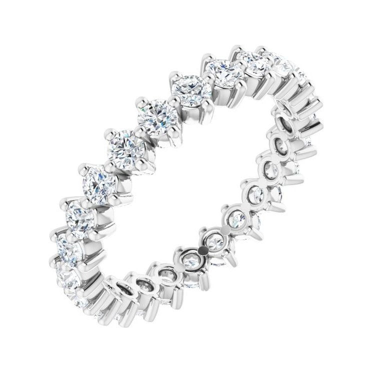 Sapphire Row Lab-Grown Diamond Petite Round Eternity Band - Platinum, 2.25 mm, 5